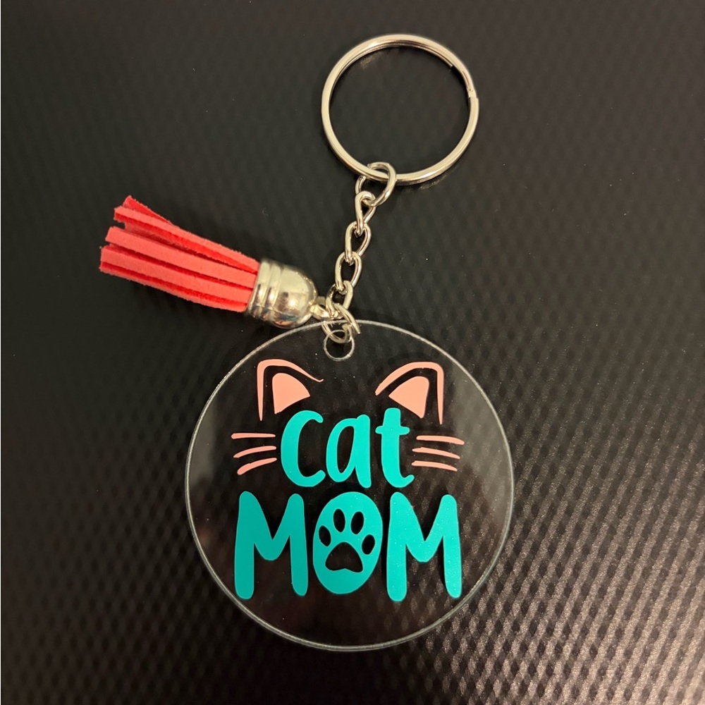 Cat Mom Acrylic Keychain